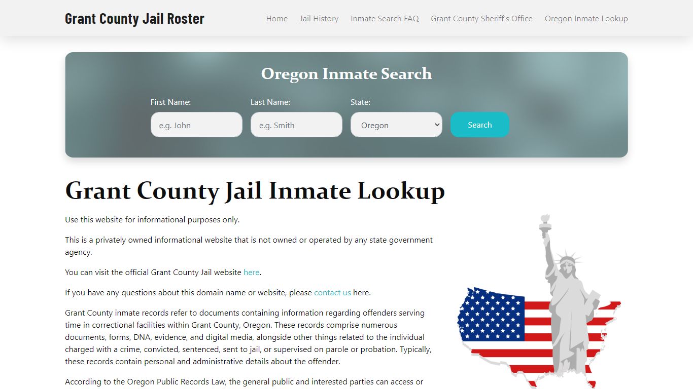 Grant County Jail Roster Lookup, OR, Inmate Search